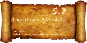 Sagmeister Máté névjegykártya